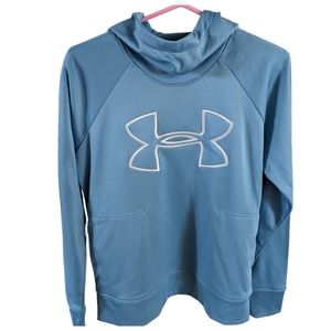 Under Armour Hooded Sweatshirt Blue Cold Gear Loose Fit Activewear Sz. M